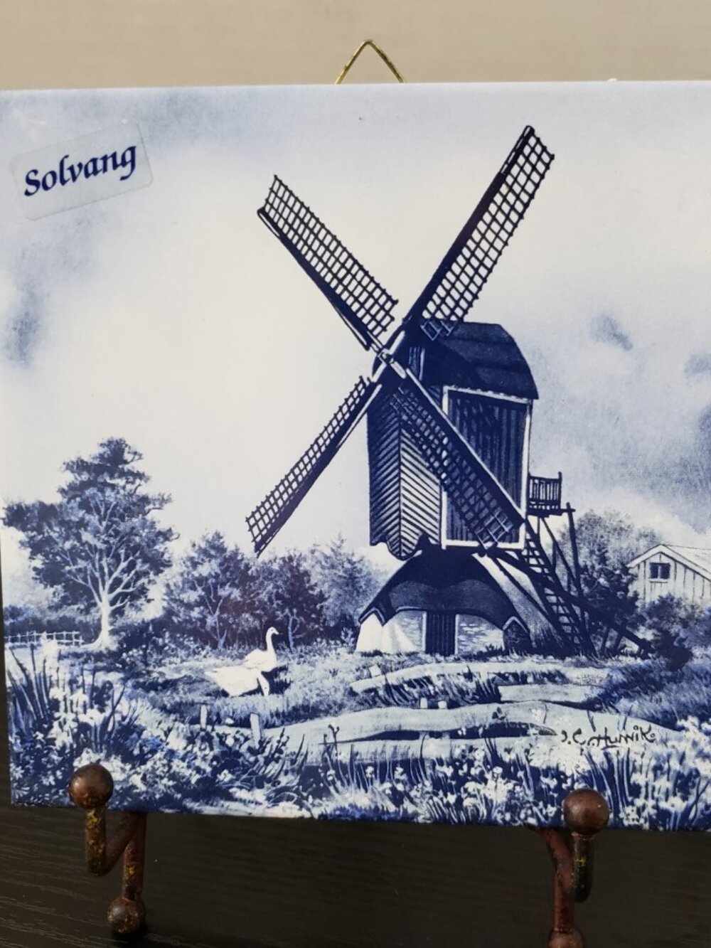 Dutch Delft Blue Windmill Tile Holland